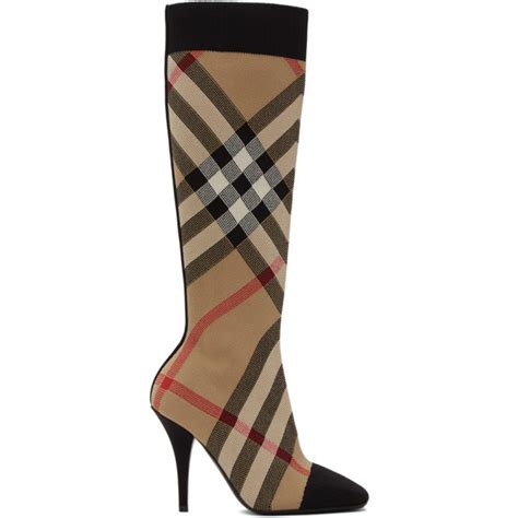 burberry check stretch knit sock boots|burberry clothing for men.